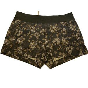 Athleta Trekkie North Printed Jogger Shorts Women's Size 20 Green Floral Active‎